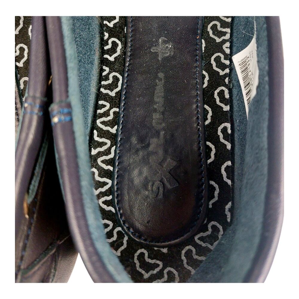 Soul Of Africa Womens Leather Boat Shoes Size 9 Blue White - Picture 7 of 9